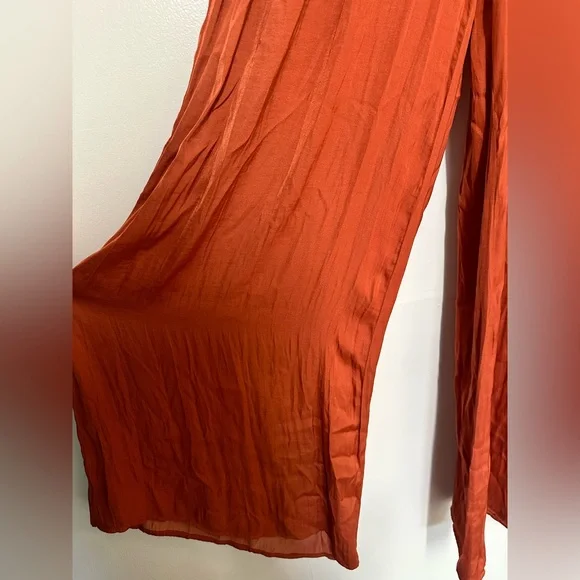 BNWT Zara Orange Wide Leg Pants - Picture 3 of 4